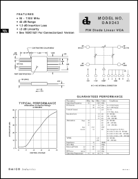 DA0243 datasheet: 50-1300MHz PIN diode linear VCA DA0243