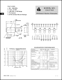DA0760 datasheet: 100-1000MHz PIN diode 5 section attenuator DA0760