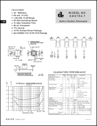 DA0784-1 datasheet: 10-1000MHz GaAs 5 section attenuator DA0784-1
