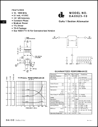 DA0923-10 datasheet: 10-1000MHz GaAs 1 section attenuator DA0923-10