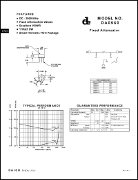 DA0960-20 datasheet: 3000MHz fixed attenuator DA0960-20