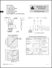 DA0998 datasheet: 20-700MHz PIN diode VCA DA0998