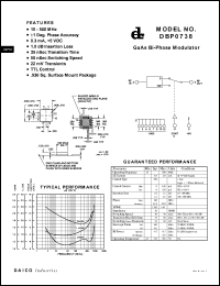 DBP0738 datasheet: 10-500MHz GaAs Bi-phase modulator DBP0738