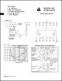 DPM08036 datasheet: 10-1000MHz pulse modulator DPM08036