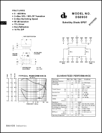 DS0950 datasheet: 5-400MHz schottky diode SPST DS0950