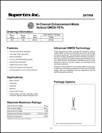 2N7008 datasheet: 60V N-channel enhancement - Mode vertical DMOS FET 2N7008