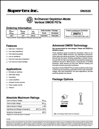 2N2530N8 datasheet: 300V N-channel enhancement - Mode vertical DMOS FET 2N2530N8