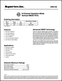 DN3125NW datasheet: 250V N-channel depletion-mode vertical DMOS FET DN3125NW