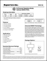 DN3135N8 datasheet: 350V N-channel depletion- mode vertical DMOS FET DN3135N8