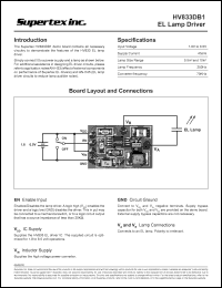 HV833DB1 datasheet: 1.8-6.5V EL lamp driver HV833DB1