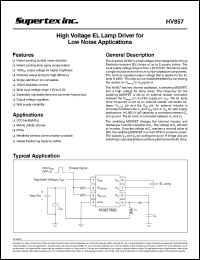 HV857X datasheet: 0.5-6.5V EL lamp driver HV857X