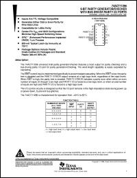 74ACT11286D datasheet:  9-BIT PARITY GENERATORS/CHECKERS WITH BUS DRIVER PARITY I/O PORTS 74ACT11286D