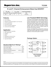 TC2320TG datasheet: 200V N- and P-channel enhancement-mode dual MOSFET TC2320TG