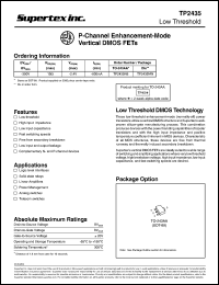 TP2435N8 datasheet: 340V P-channel enhancement-mode vertical DMOS FET TP2435N8