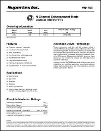 VN1550NW datasheet: 500V N-channel enhancement-mode vertical DMOS FET VN1550NW