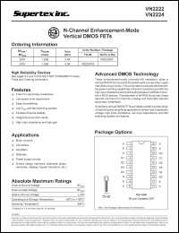 VN2222NC datasheet: 220V N-channel enhancement-mode vertical DMOS FET VN2222NC