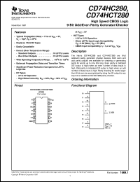 CD74HC280E datasheet:  HIGH SPEED CMOS LOGIC 9-BIT ODD/EVEN PARITY GENERATOR/CHECKER CD74HC280E