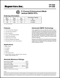 VP1506NW datasheet: 60V P-channel enhancement-mode vertical DMOS FET VP1506NW