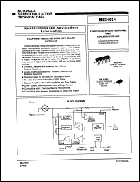 MC34014DW datasheet: Telephone speech network with dialer interface MC34014DW