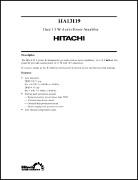 HA13119 datasheet: Dual 5.5 W audio power amplifier HA13119