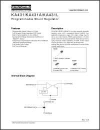 KA431AZ datasheet: Programmable shunt regulator, tolerance 1% KA431AZ