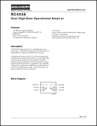 RM4558D datasheet: Dual high-gain operational amplifier RM4558D