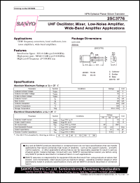 2SC3776 datasheet: NPN transistor for UHF oscillator, mixer, low-noise amplifier, wide-band amplifier applications 2SC3776