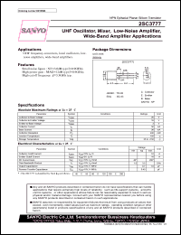 2SC3777 datasheet: NPN transistor for UHF oscillator, mixer, low-noise amplifier, wide-band amplifier applications 2SC3777