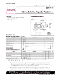2SC3038 datasheet: NPN transistor for 400V/4A switching regulator applications 2SC3038