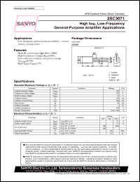 2SC3071 datasheet: NPN transistor, high hFE, low-frequency general-purpose amplifier applications 2SC3071