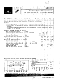 LB3500 datasheet: 1/8 prescaler for PLL electronic tuning LB3500