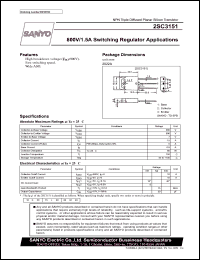 2SC3151 datasheet: NPN transistor 800V/1.5A for switching regulator applications 2SC3151