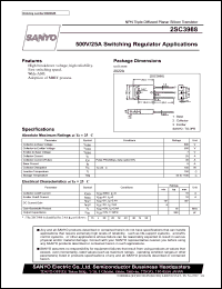 2SC3988 datasheet: NPN transistor for 500V/25A for switching regulator applications 2SC3988