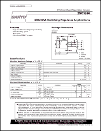 2SC3990 datasheet: NPN transistor 500V/35A for switching regulator applications 2SC3990