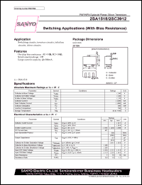 2SC3912 datasheet: NPN transistor for switching applications (with bias resistance) 2SC3912