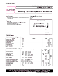 2SA1522 datasheet: PNP transistor for switching applications (with bias resistance) 2SA1522