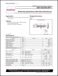 2SC3917 datasheet: NPN transistor for switching applications (with bias resistance) 2SC3917