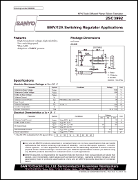 2SC3992 datasheet: NPN transistor 800V/12A for switching regulator applications 2SC3992