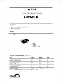 2SC3380 datasheet: NPN transistor for high frequency high voltage amplifier and high voltage switch 2SC3380