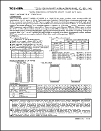 TC55V1001ATRI-85 datasheet: 131,072-word by 8 bit static RAM, access time 85ns TC55V1001ATRI-85