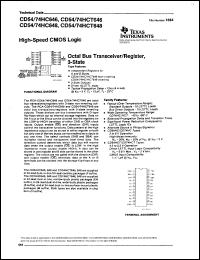 CD54HC646F3A datasheet:  HIGH SPEED CMOS LOGIC OCTAL INVERTING BUS TRANSCEIVER WITH 3-STATE OUTPUTS CD54HC646F3A