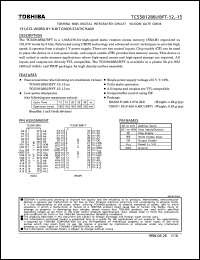 TC558128BJ-15 datasheet: 131,072-word by 8 bit CMOS static RAM, access time 15ns TC558128BJ-15