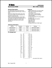 VDS7616A4A-6 datasheet: 166 Mhz LVTTL synchronous DRAM, 2 M x 16 bit x 4 banks VDS7616A4A-6