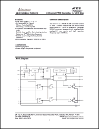 AT1731 datasheet: 2-Channel PWM controller for LCD bias AT1731