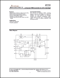 AT1741 datasheet: Marking AT1741S, 2-Channel PWM controller for CCFL backlight AT1741