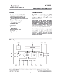 AT2201 datasheet: 10 bit 30MSPS A/D converter AT2201