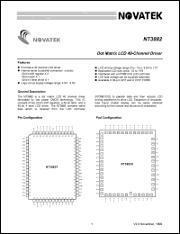 NT3882F datasheet: Dot matrix LCD 40-channel driver NT3882F