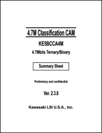 KE5BCCA4MCBP-E datasheet: 4.7M classification CAM with 1.8V I/O KE5BCCA4MCBP-E