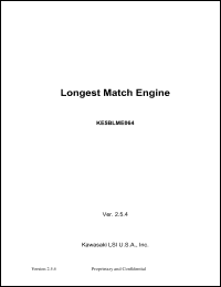 KE5BLME064 datasheet: 64K longest match search engine KE5BLME064