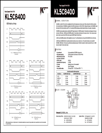 KL5C8400 datasheet: High speed 8bit CPU KL5C8400